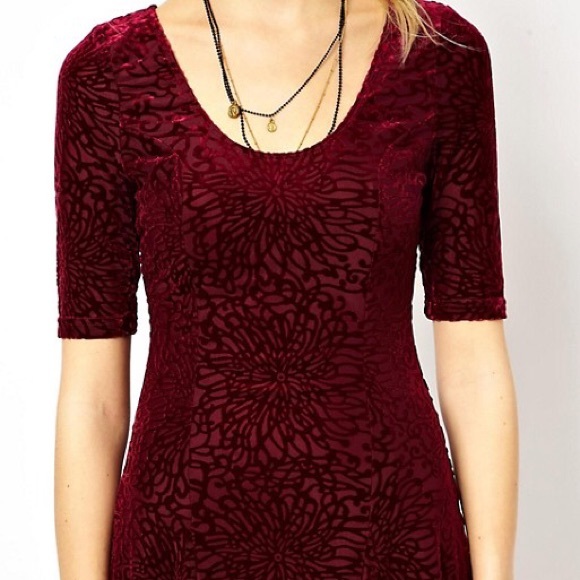 ASOS Petite Velvet Skater Dress - Picture 3 of 6